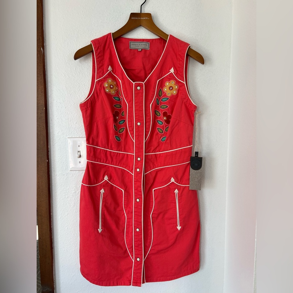 Double D Ranch Red Embroidered Mini Dress